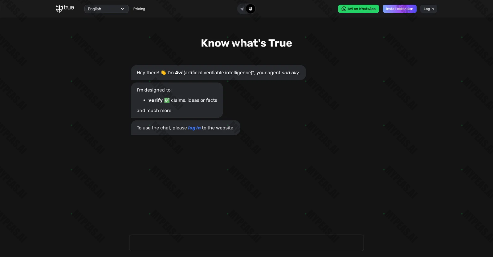 TrueAI screenshot