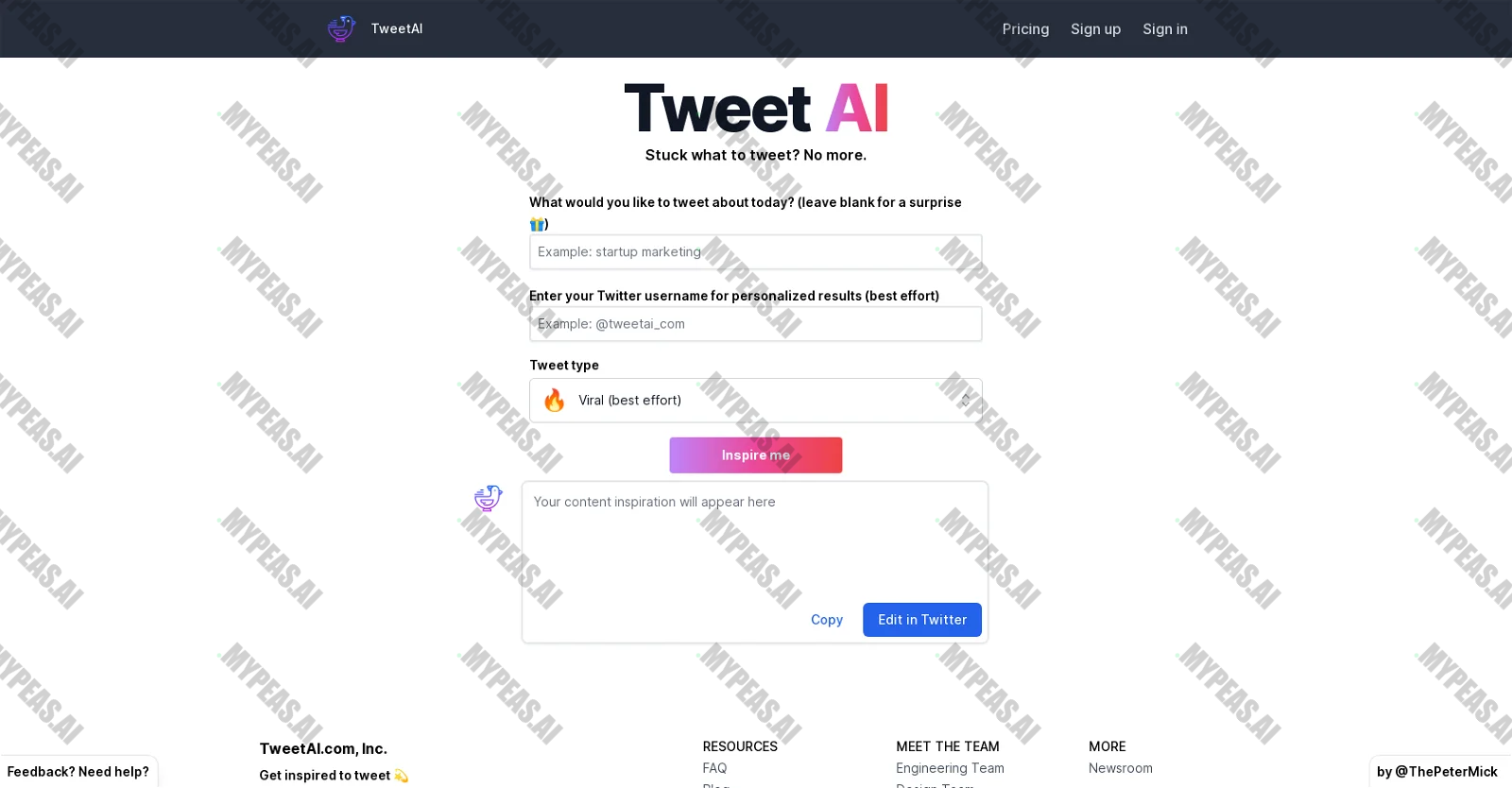 TweetAI screenshot