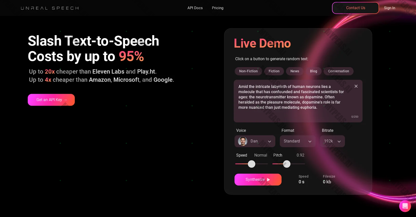 Unreal Speech screenshot