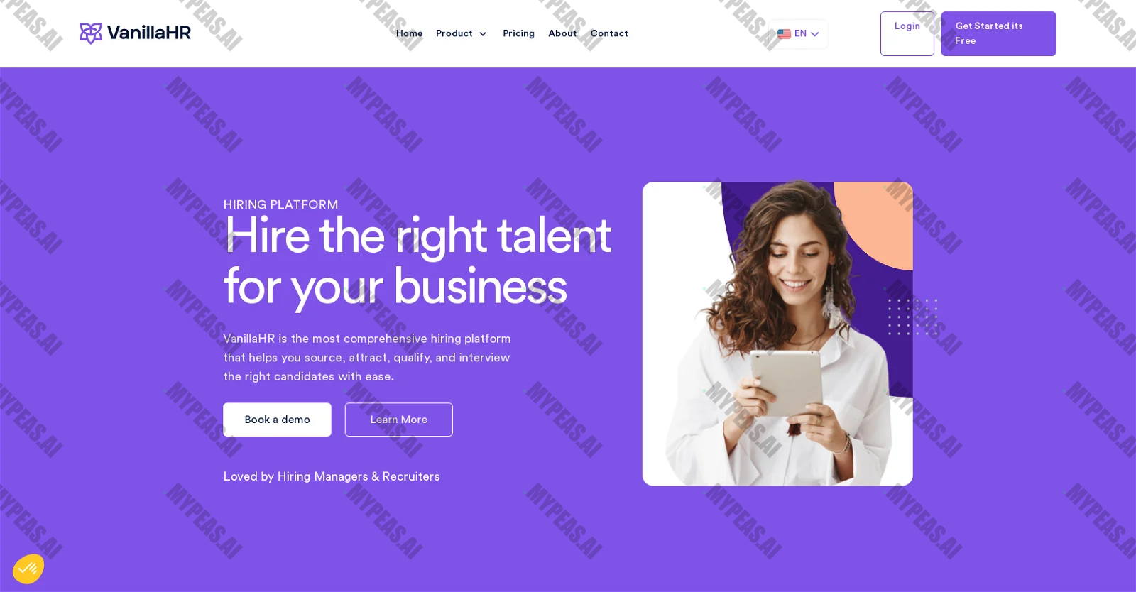 VanillaHR Hiring Platform screenshot