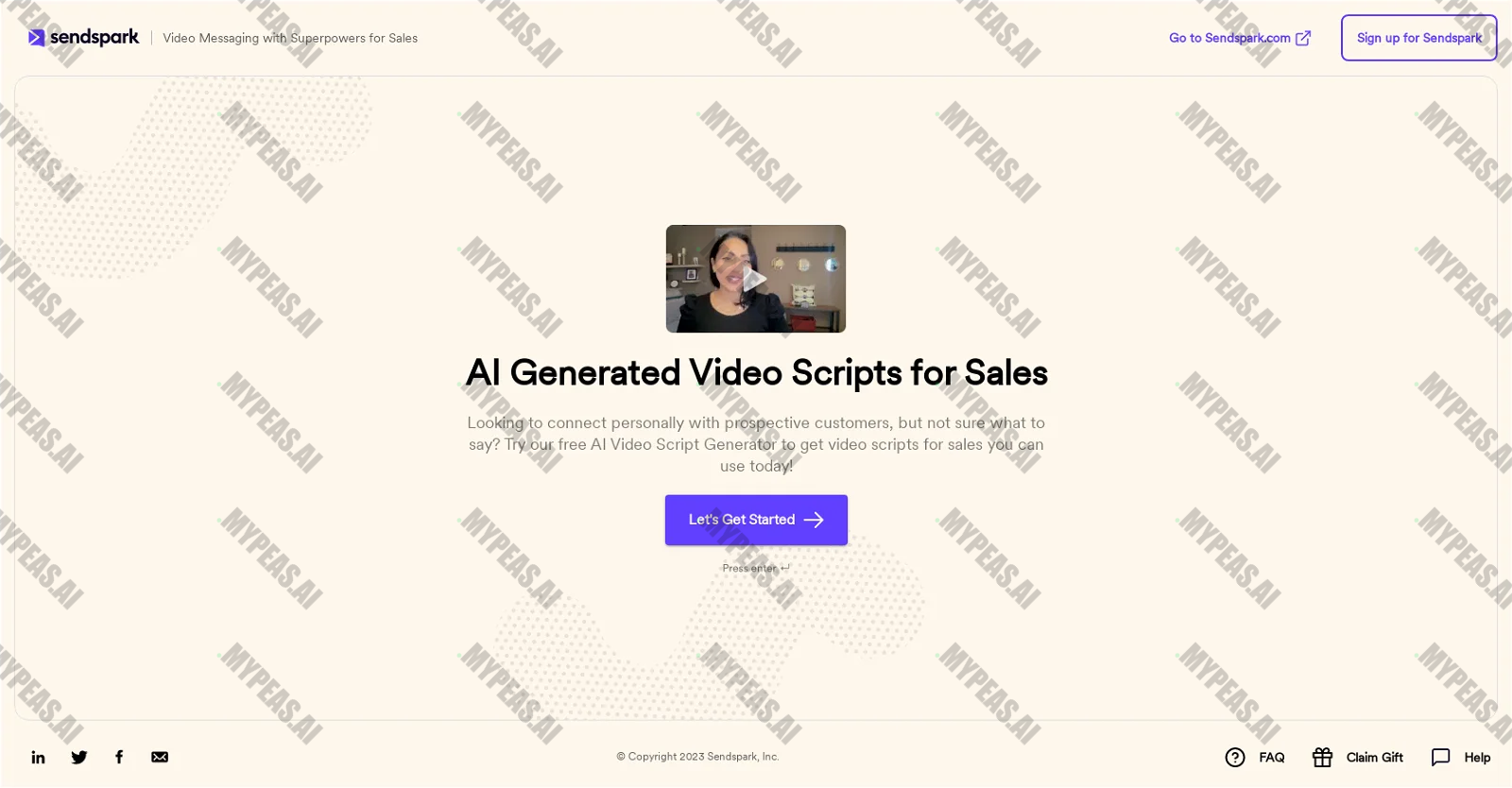 Video script generator screenshot
