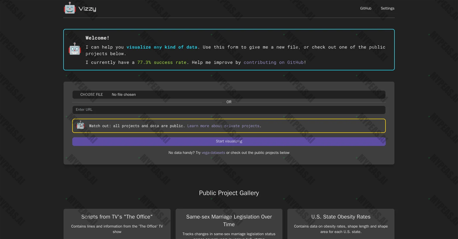 Vizzy screenshot
