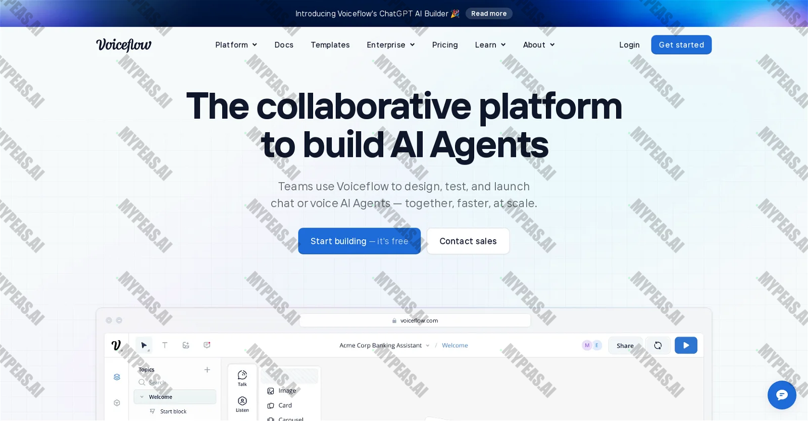 Voiceflow screenshot