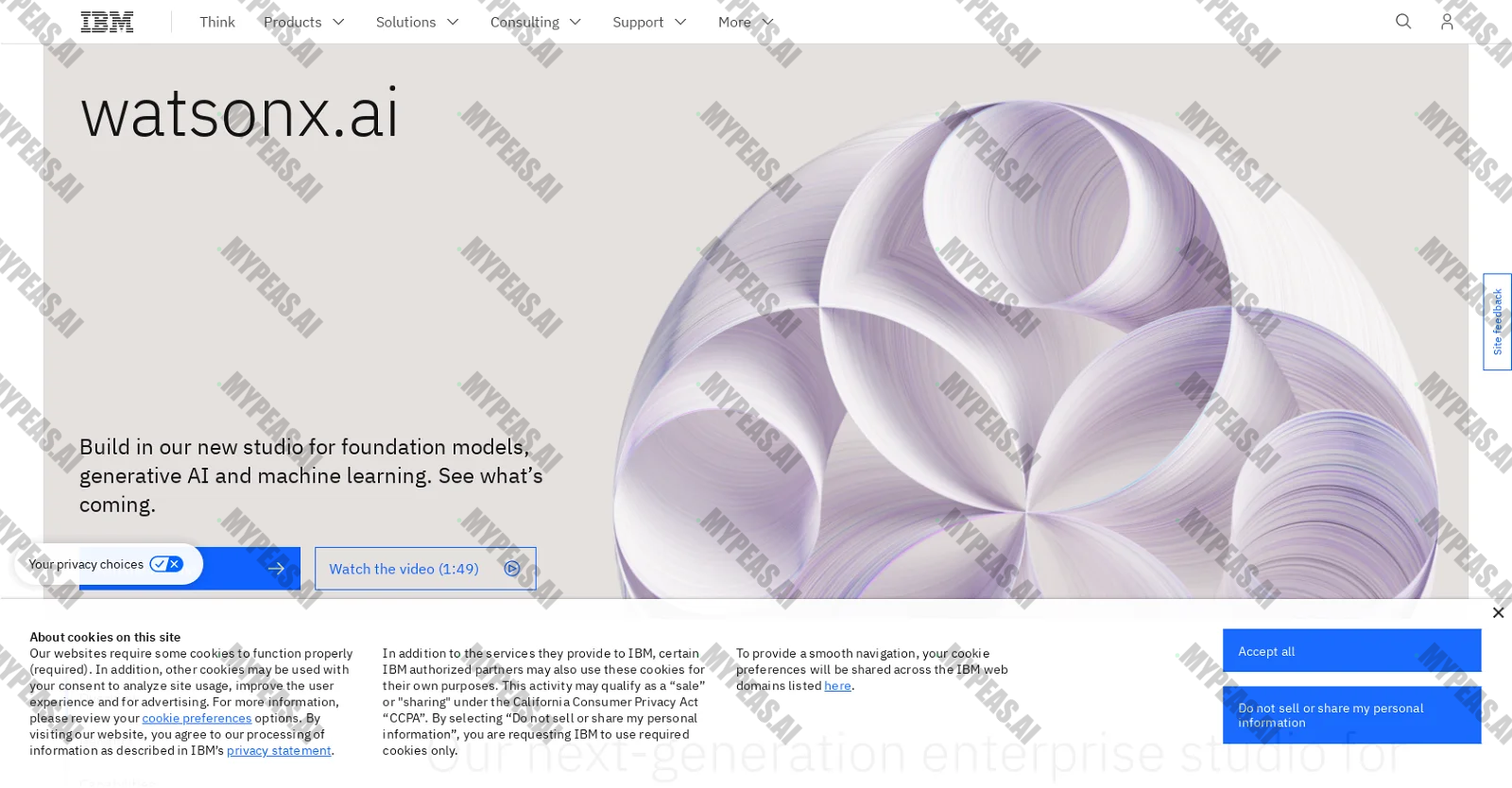 WatsonX.ai by IBM screenshot