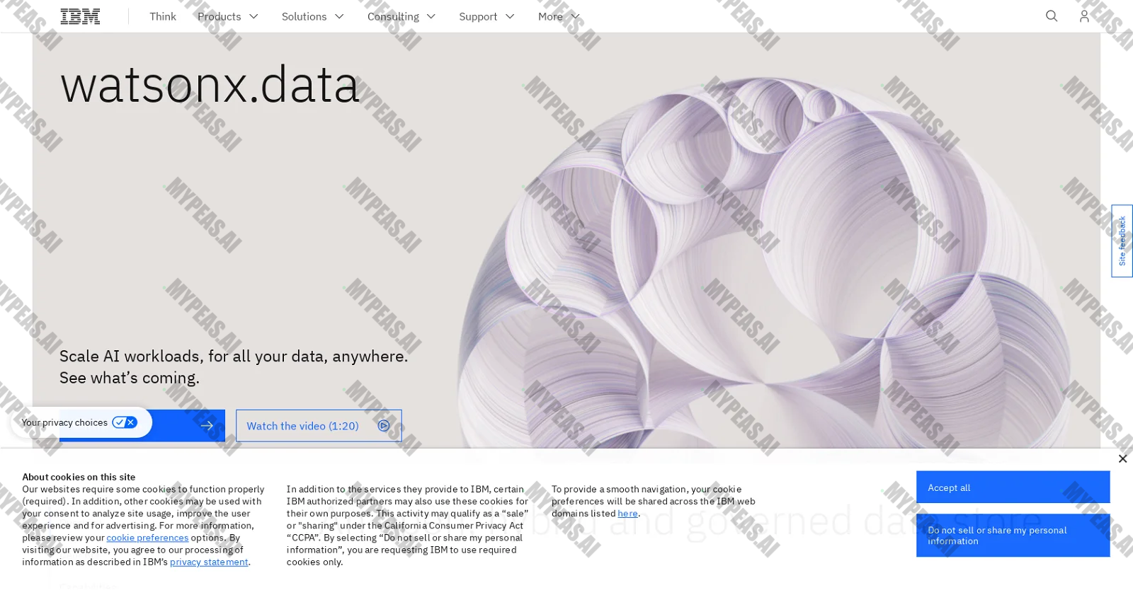 WatsonX.data by IBM screenshot