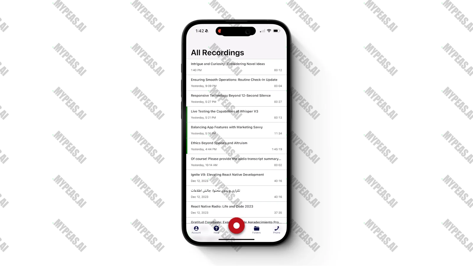 Wave AI Note Taker, Transcription and Summary Tool screenshot