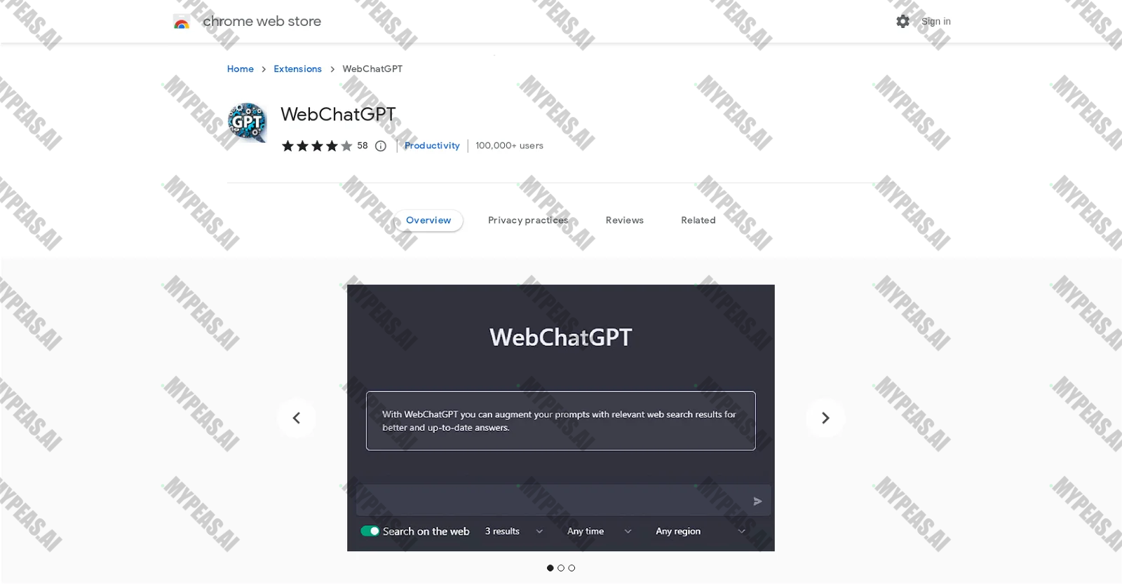 Web ChatGPT screenshot