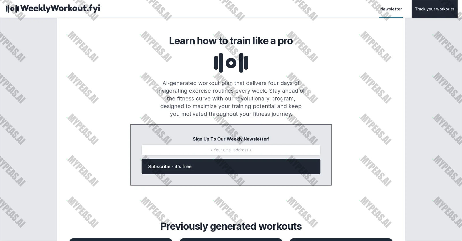 Weekly Workout screenshot