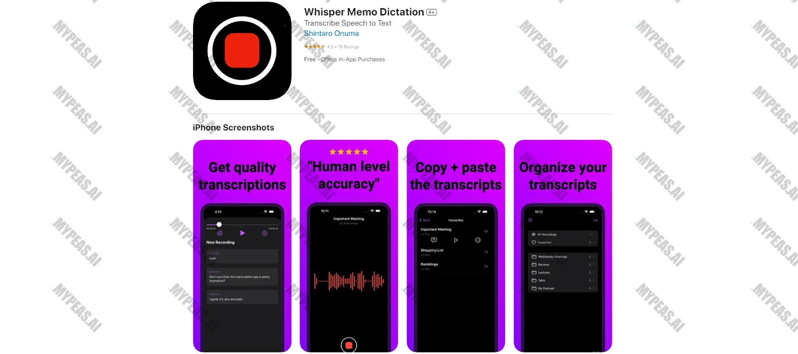 Whisper Memo Dictation screenshot