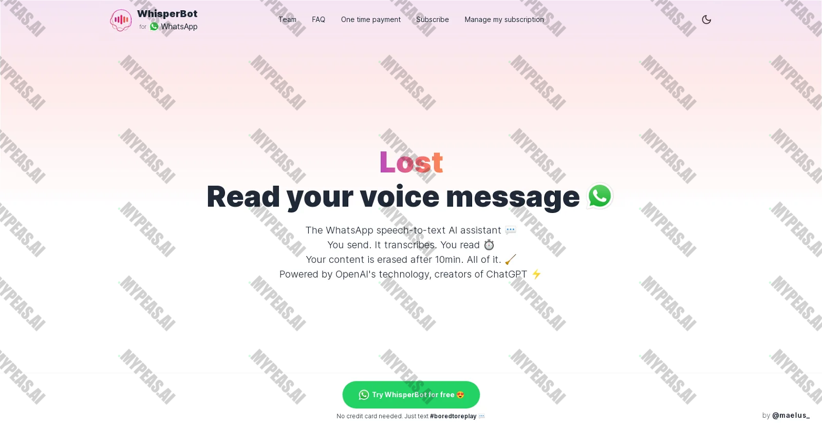 WhisperBot screenshot