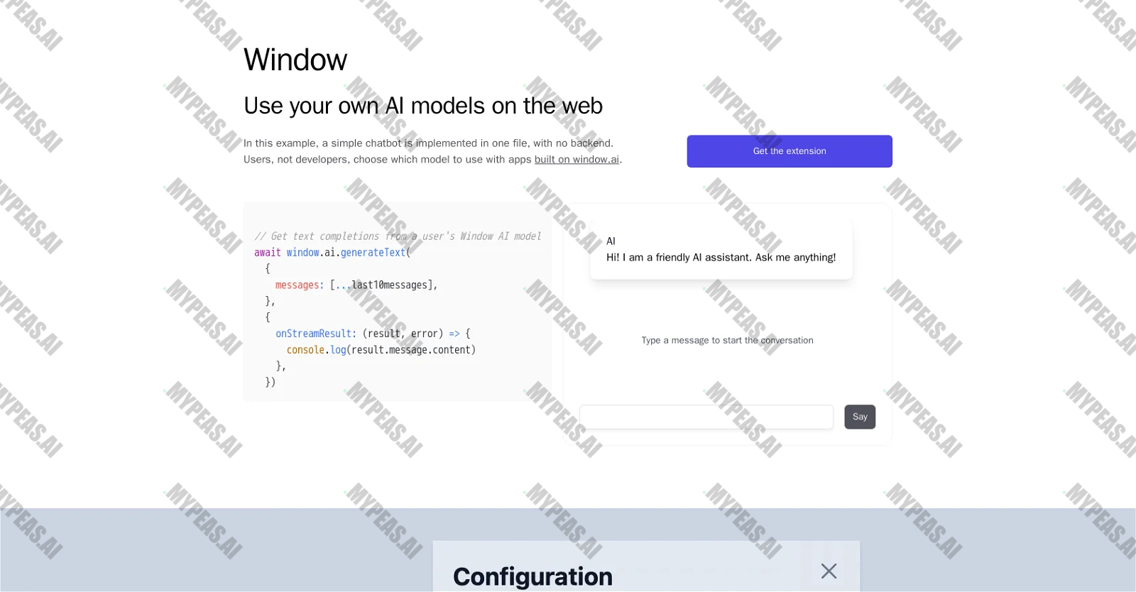 WindowAI screenshot
