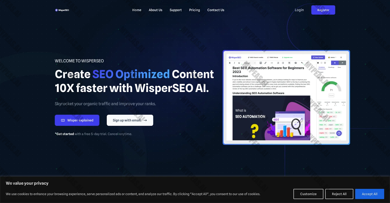 WisperSEO screenshot