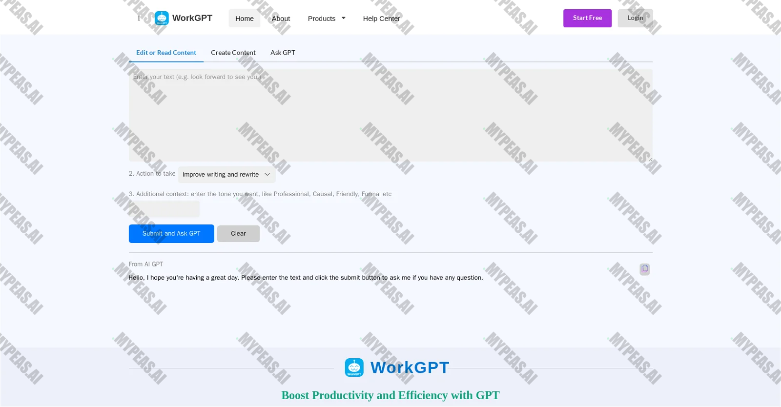 WorkGPT screenshot