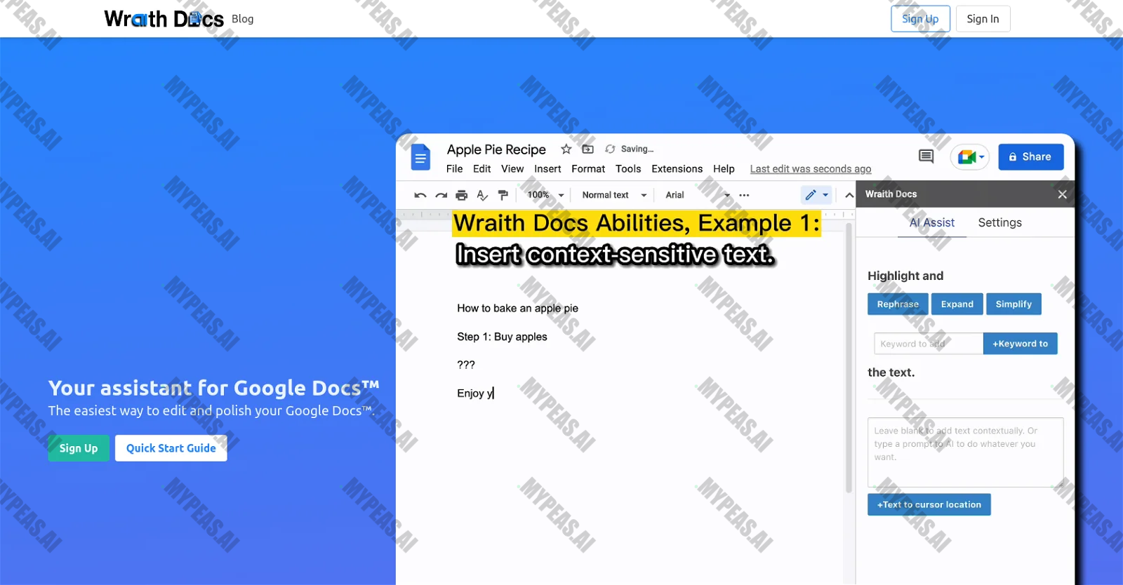 Wraith Docs screenshot