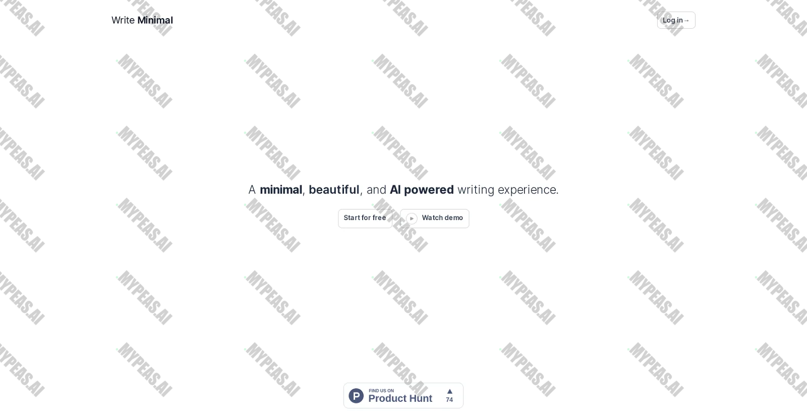 Write Minimal screenshot