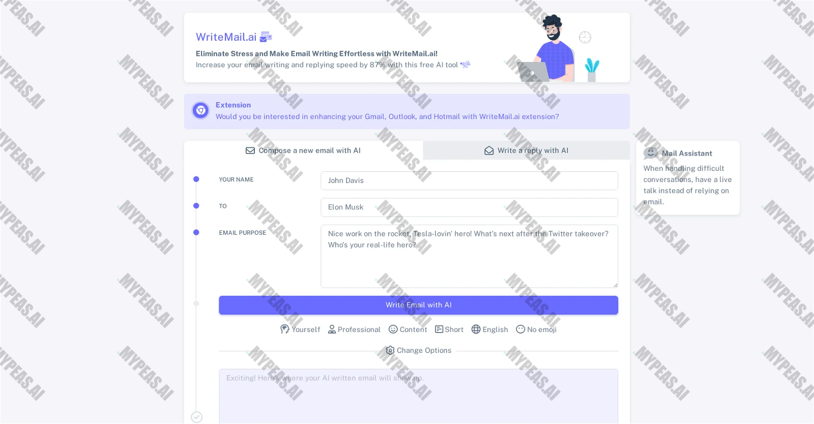 Writemail screenshot