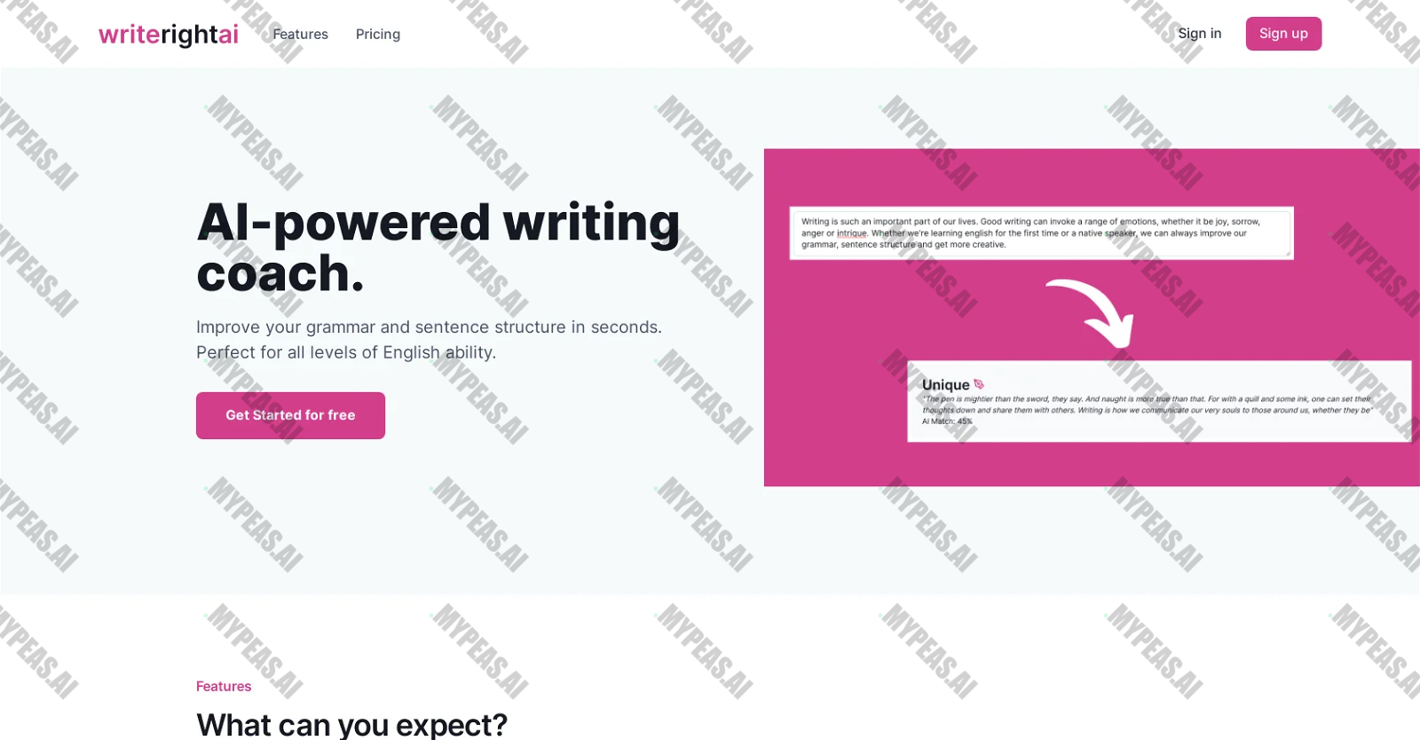 Writerightai screenshot