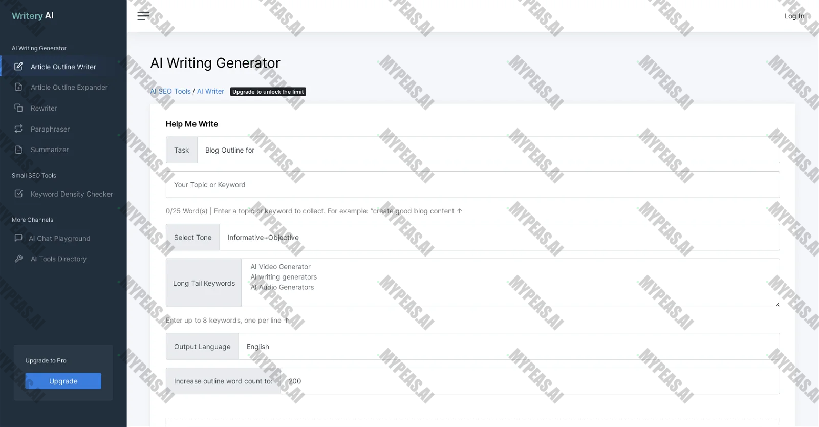 Writery screenshot