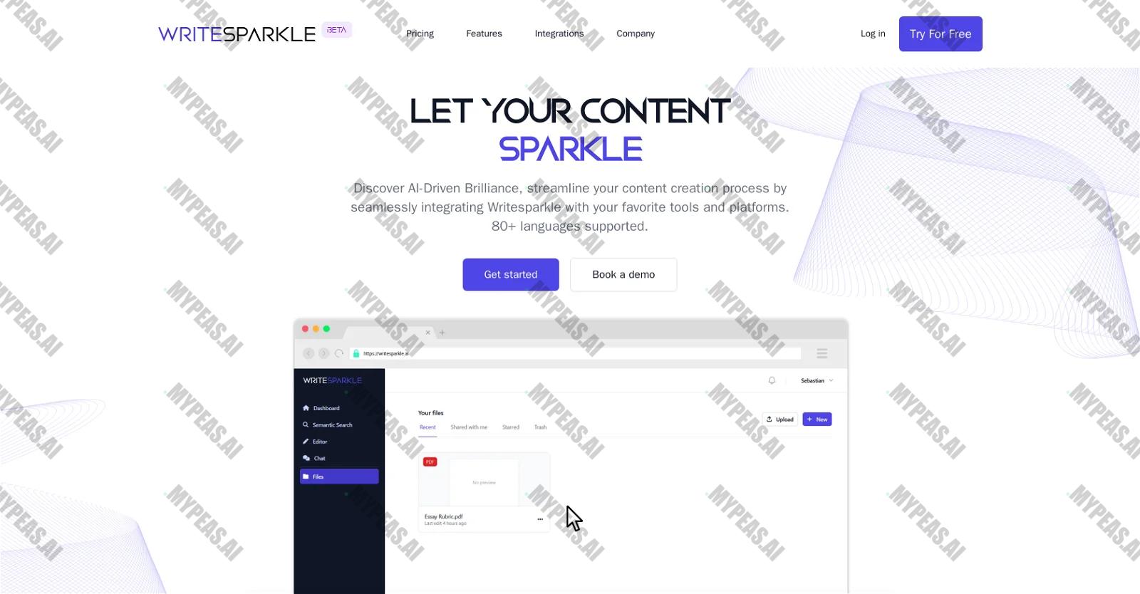 Writesparkle screenshot