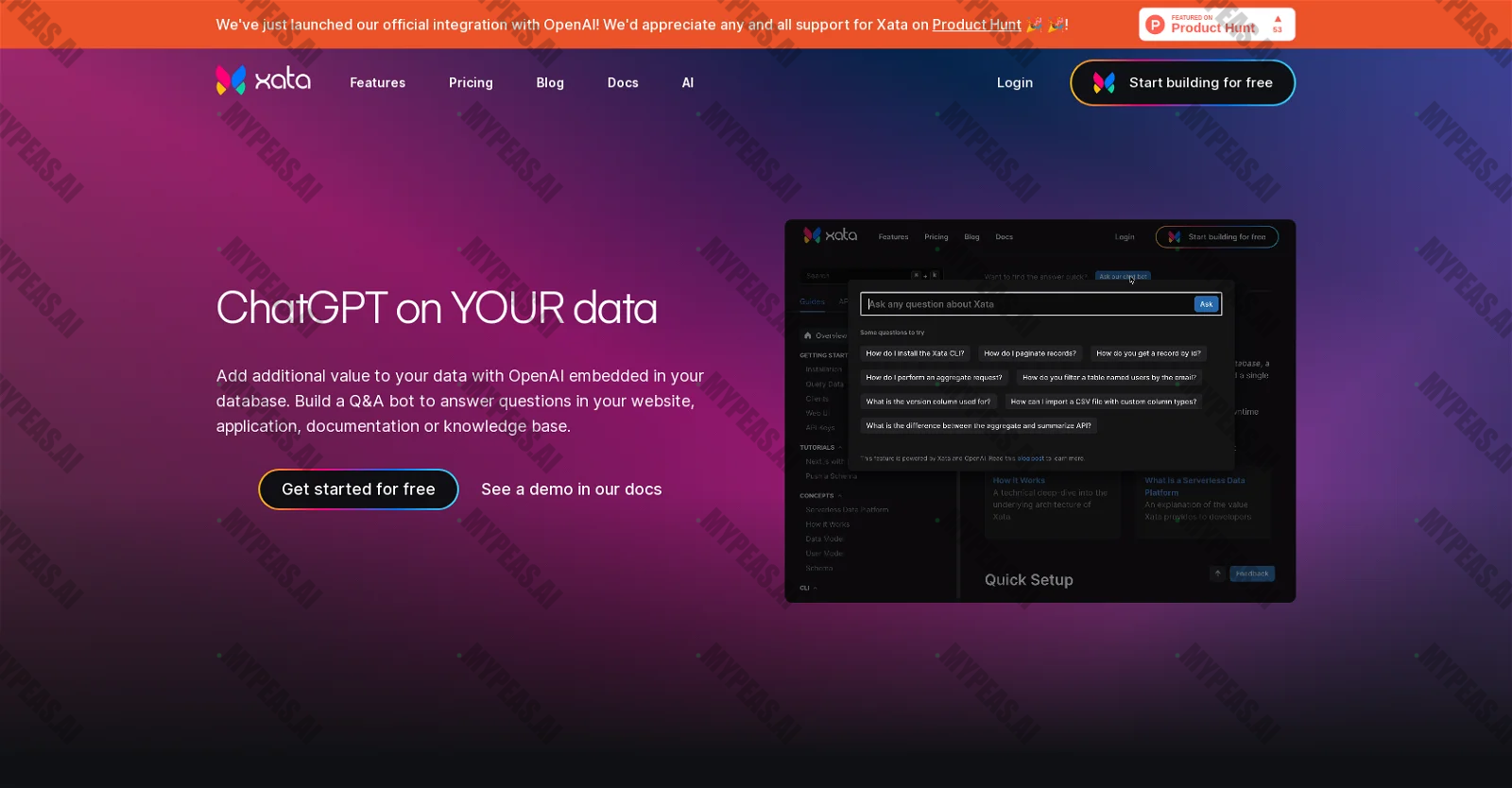 Xata screenshot