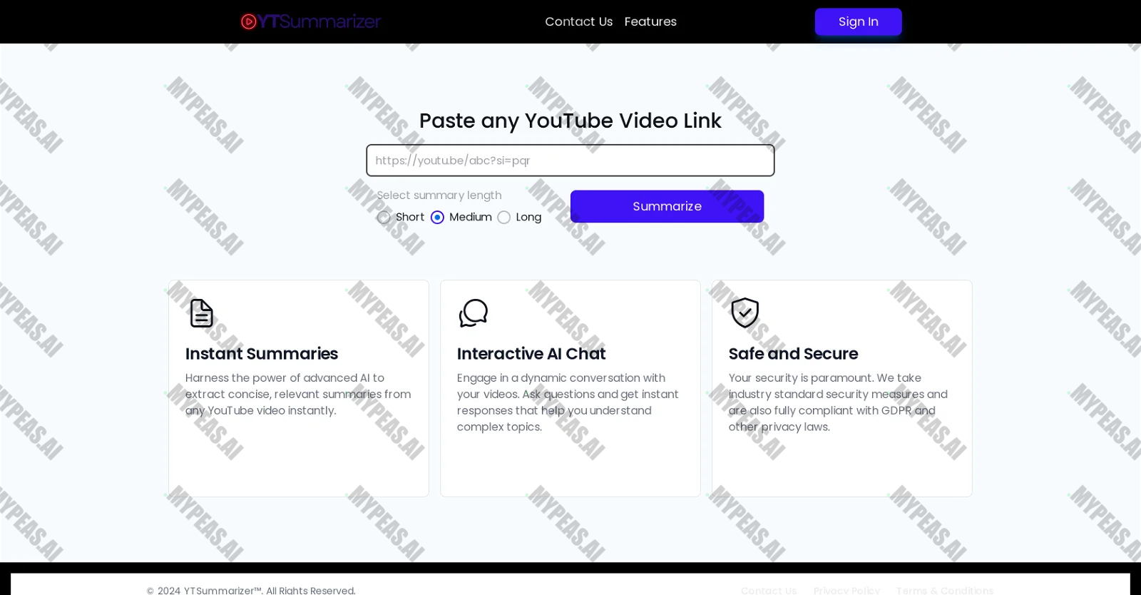 YTSummarizer screenshot