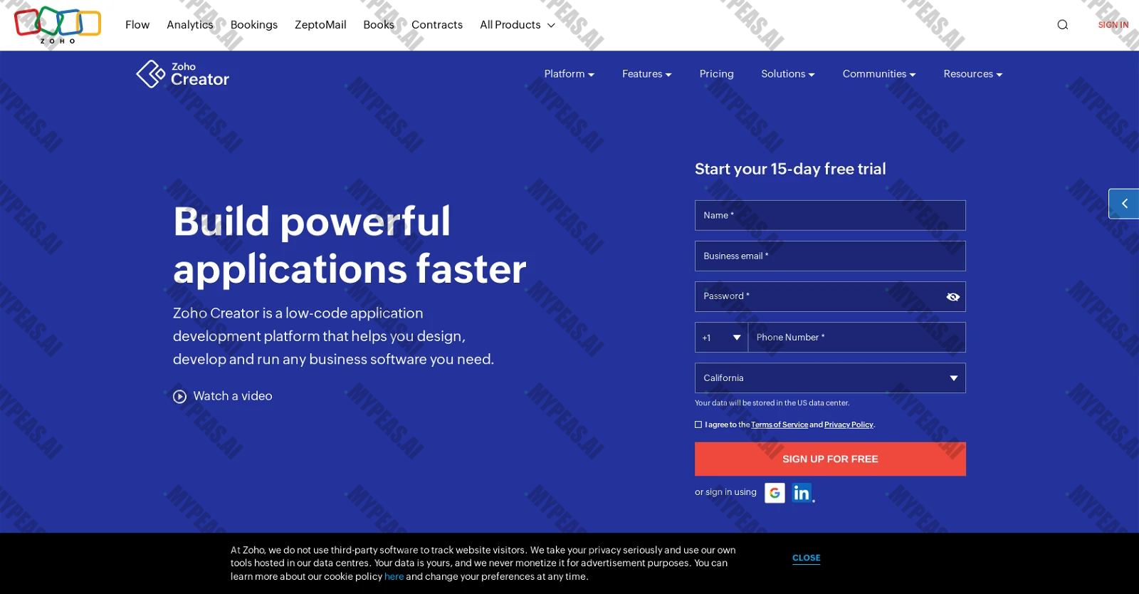 Zoho Creator screenshot